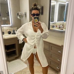 White Linen Swim Cover Up